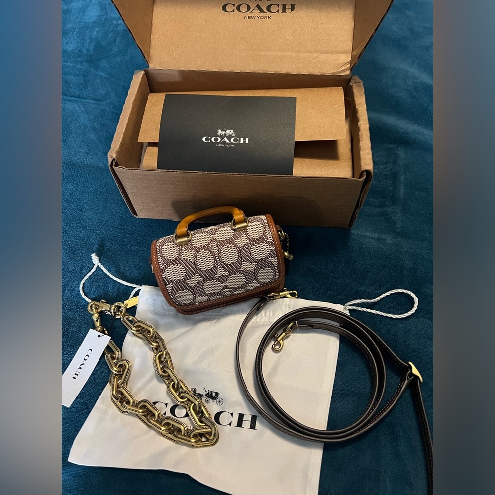 Coach Rogue Top Handle 12 In Signature Textile Jacquard